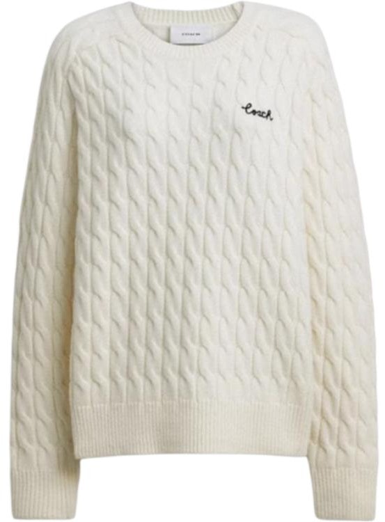 women-coach-ivory-cable-knit-long-sleeve-sweater-round-neck-fw-24-cy-564-ivo