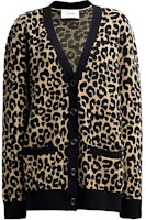 (Women) COACH Leopard Print Casual Long Sleeve Knit Cardigan in Khaki. CM789-TAM (Women) COACH Leopard Print Casual Long Sleeve Knit Cardigan in Khaki. CM789-TAM