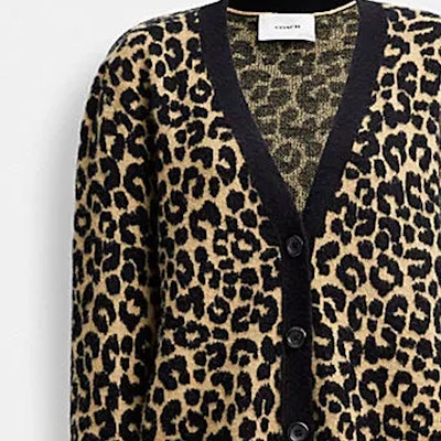 (W) COACH 豹纹印花休闲卡其色长袖针织开衫. CM789-TAM Purchase (W) COACH 豹纹印花休闲卡其色长袖针织开衫. CM789-TAM