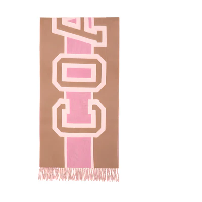 (Women) COACH Letter Print Fringe Warm Knit Scarf CB686-taupe