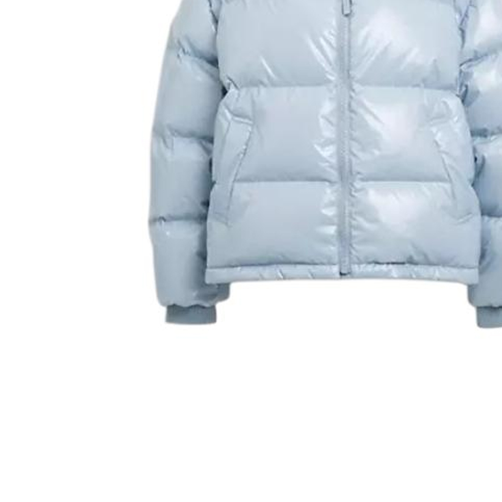 Sizing (Women) COACH  Light Blue Puffer Jacket with Zipper and Collar. CM607-LBL