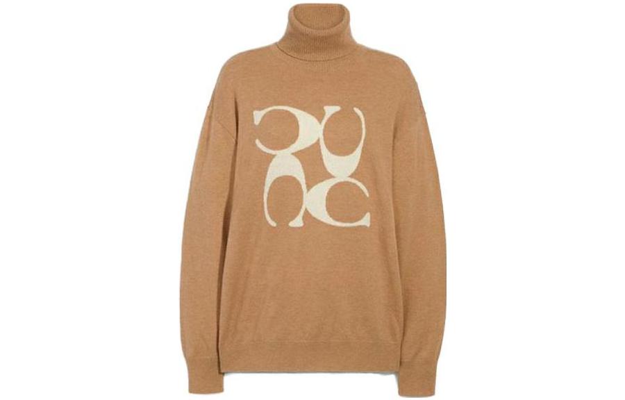 Order (Women) COACH  Logo Knit Sweater with Round Collar - Off-White 4530-CRM