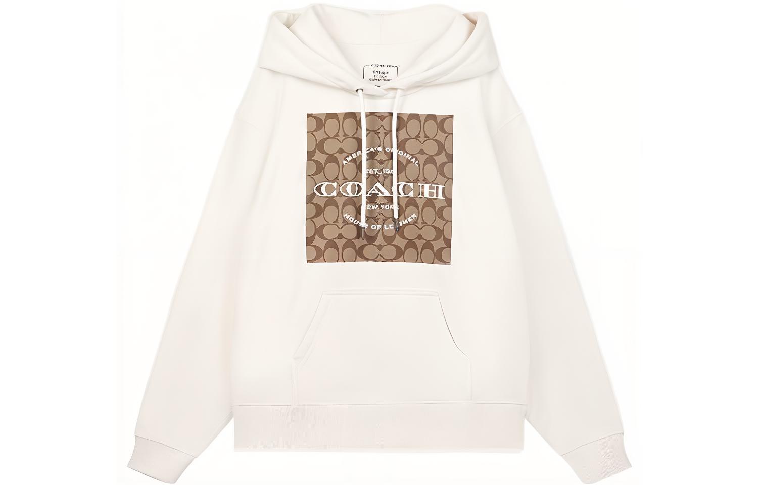 (Women) COACH  Logo Print Pullover Hoodie. C8774-WHT