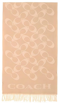 (W) COACH 标志印花温暖舒适针织围巾。 CB684-CAM Shop (W) COACH 标志印花温暖舒适针织围巾。 CB684-CAM