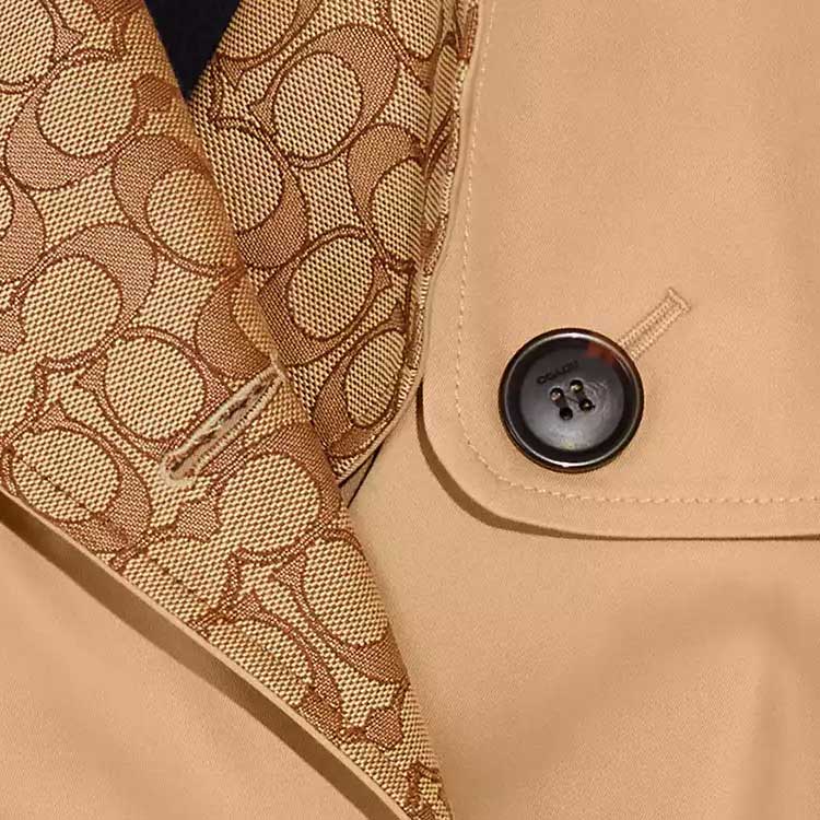 Purchase (Women) COACH  Long Sleeve Double-Breasted Trench Coat in Khaki. CG052-EAL