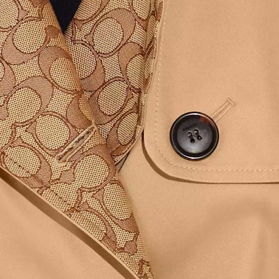 (Women) COACH Long Sleeve Double-Breasted Trench Coat in Khaki. CG052-EAL Purchase (Women) COACH Long Sleeve Double-Breasted Trench Coat in Khaki. CG052-EAL