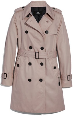 (Women) COACH Long Sleeve Pink Belted Trench Coat with Double-Breasted Design. F34024-QTZ Buy (Women) COACH Long Sleeve Pink Belted Trench Coat with Double-Breasted Design. F34024-QTZ