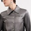 Purchase (Women) COACH Metallic Silver Leather Jacket - Slim Fit Short Style CX551-SLV