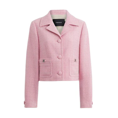 (Women) COACH Pink Casual Long-Sleeve Short Jacket - SS24 Collection. CN469-PIN