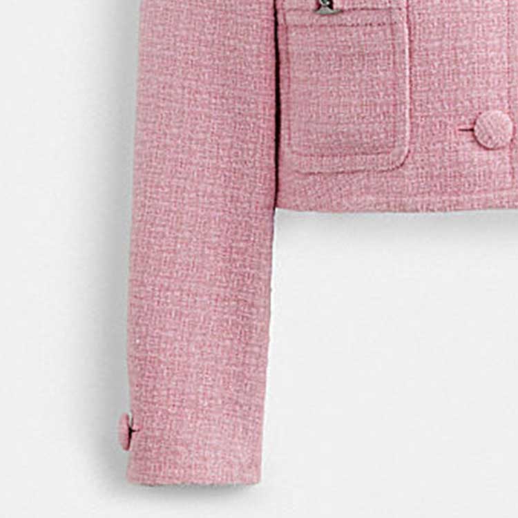 Details for (W) 蔻驰粉色休闲长袖短夹克 - SS24系列 CN469-PIN