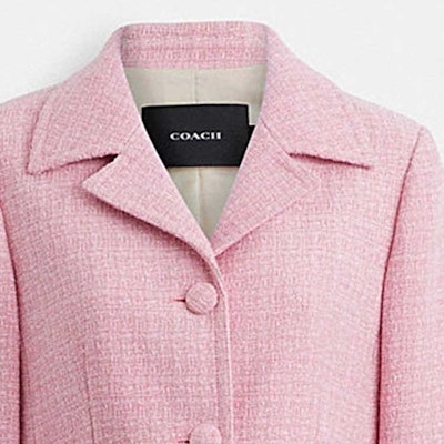 (W) 蔻驰粉色休闲长袖短夹克 - SS24系列 CN469-PIN Sizing (W) 蔻驰粉色休闲长袖短夹克 - SS24系列 CN469-PIN