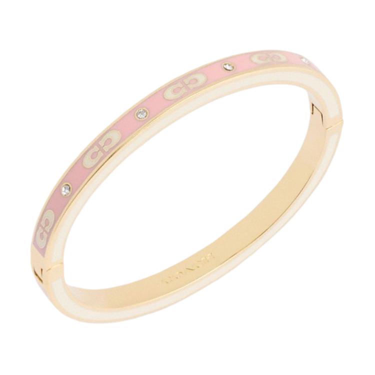 Lookbook (W) COACH 粉色琺瑯手鐲 字母Logo設計 CV259-Q9C