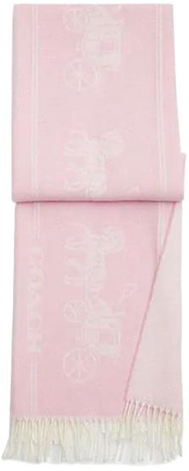women-coach-pink-large-carriage-print-knit-scarf-ck-714-crr