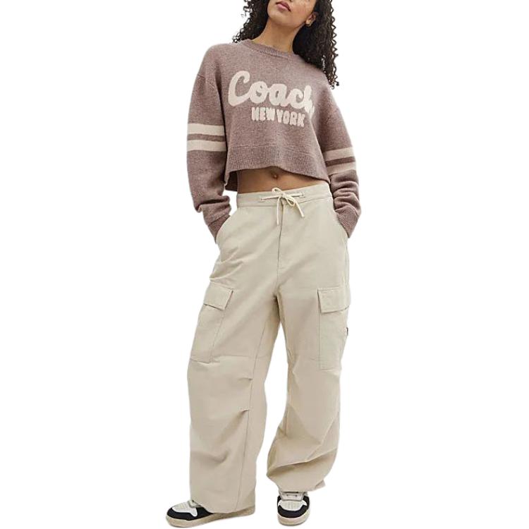 Lookbook (W) COACH 粉色條紋短版針織毛衣 SS24 CN488-PIN