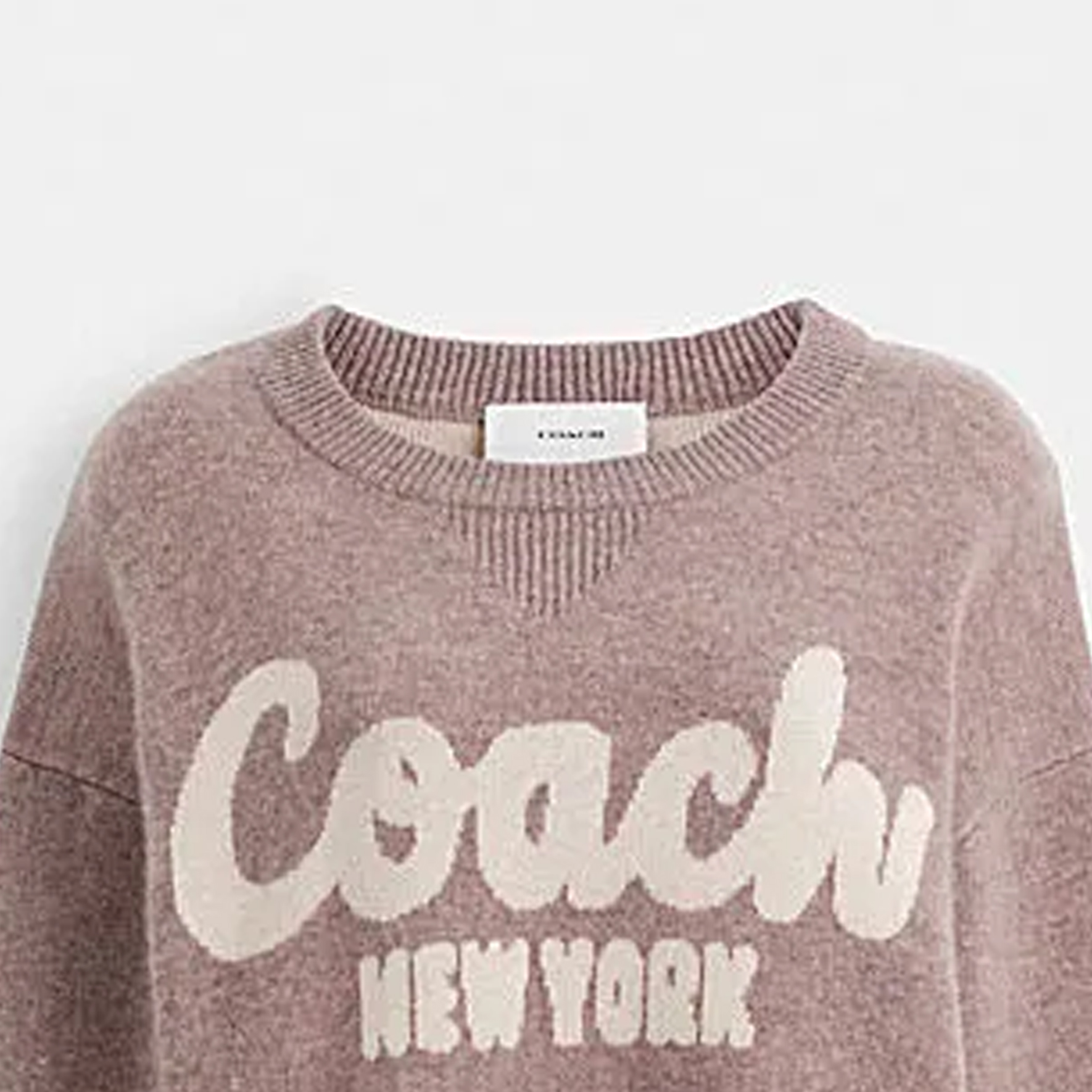 Details for (W) COACH 粉色條紋短版針織毛衣 SS24 CN488-PIN