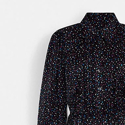 (W) COACH 波點印花長袖襯衫式腰帶連衣裙 C5153-BLC Shop (W) COACH 波點印花長袖襯衫式腰帶連衣裙 C5153-BLC