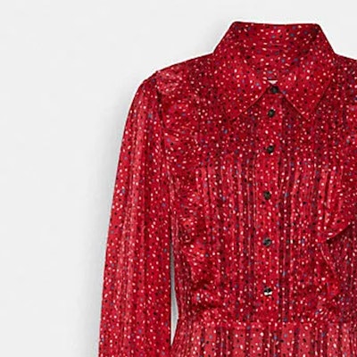 (W) COACH 波點印花長袖襯衫式腰帶連衣裙 C5153-BLC Details for (W) COACH 波點印花長袖襯衫式腰帶連衣裙 C5153-BLC