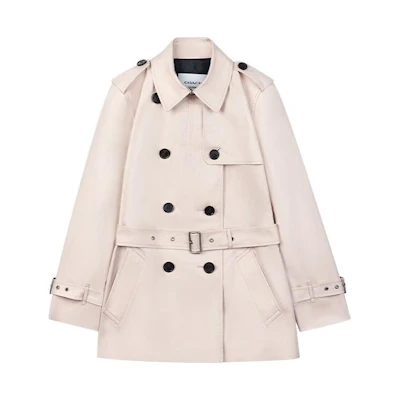 (Women) COACH Quartz-Colored Double-Breasted Cropped Jacket. C8765-QTZ