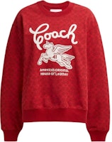 (Women) COACH Red Printed Crewneck Long-Sleeve Sweatshirt. CX314-XKH (Women) COACH Red Printed Crewneck Long-Sleeve Sweatshirt. CX314-XKH
