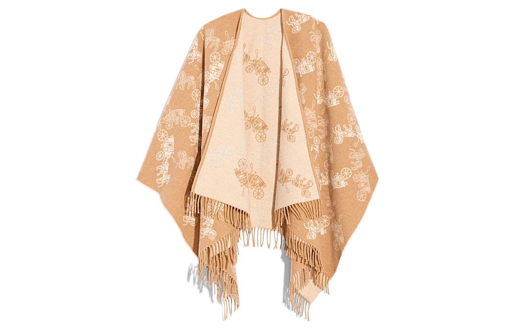 (Women) COACH  Reversible Carriage Pattern Wool Shawl. CB693-OTM