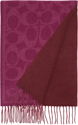 (W) COACH Syal 100% Cashmere Reversible Logo Klasik dengan Rumbai. CB692-C0J Buy (W) COACH Syal 100% Cashmere Reversible Logo Klasik dengan Rumbai. CB692-C0J