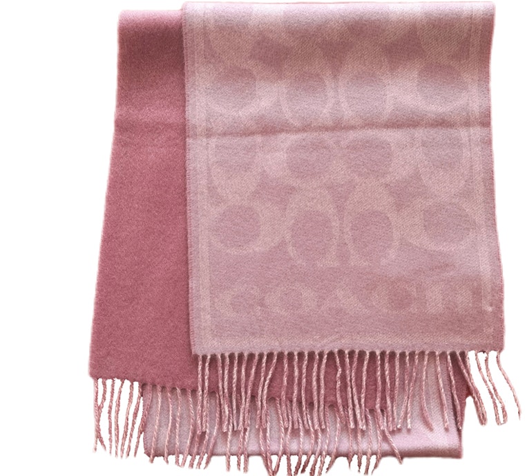 women-coach-reversible-classic-logo-wool-scarf-pink-cb-692-ous