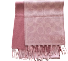 (Women) COACH Reversible Classic Logo Wool Scarf - Pink CB692-OUS (Women) COACH Reversible Classic Logo Wool Scarf - Pink CB692-OUS