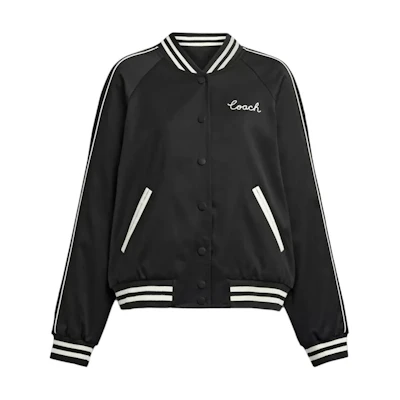 (Women) COACH Reversible Signature Knit Pocket Jacket - Black CAH06-BLK