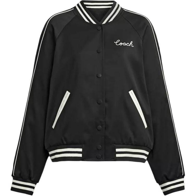 Order (W) 蔻驰 可翻转签名针织口袋夹克 - 黑色 CAH06-BLK