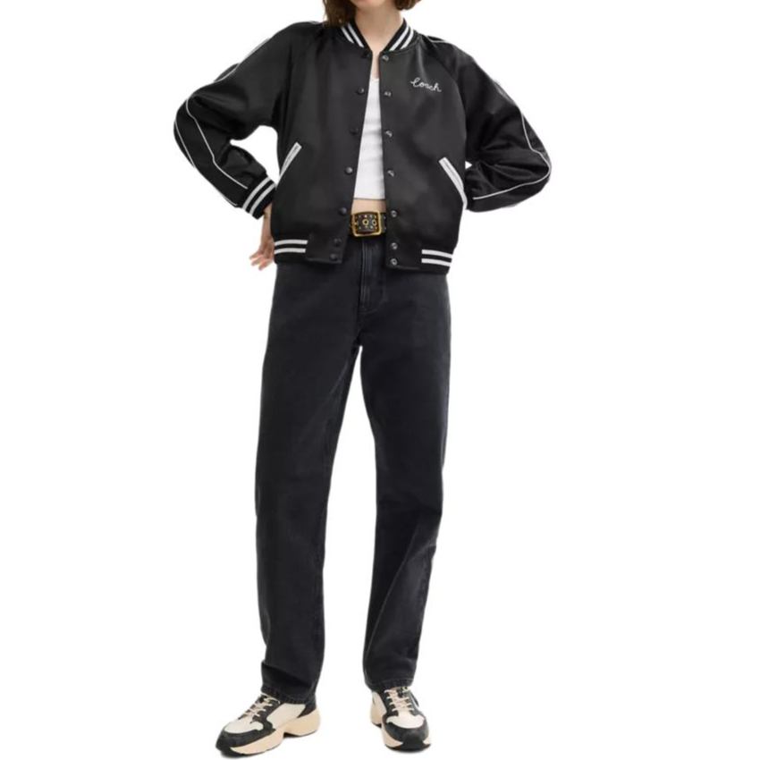 Lookbook (W) 蔻驰 可翻转签名针织口袋夹克 - 黑色 CAH06-BLK