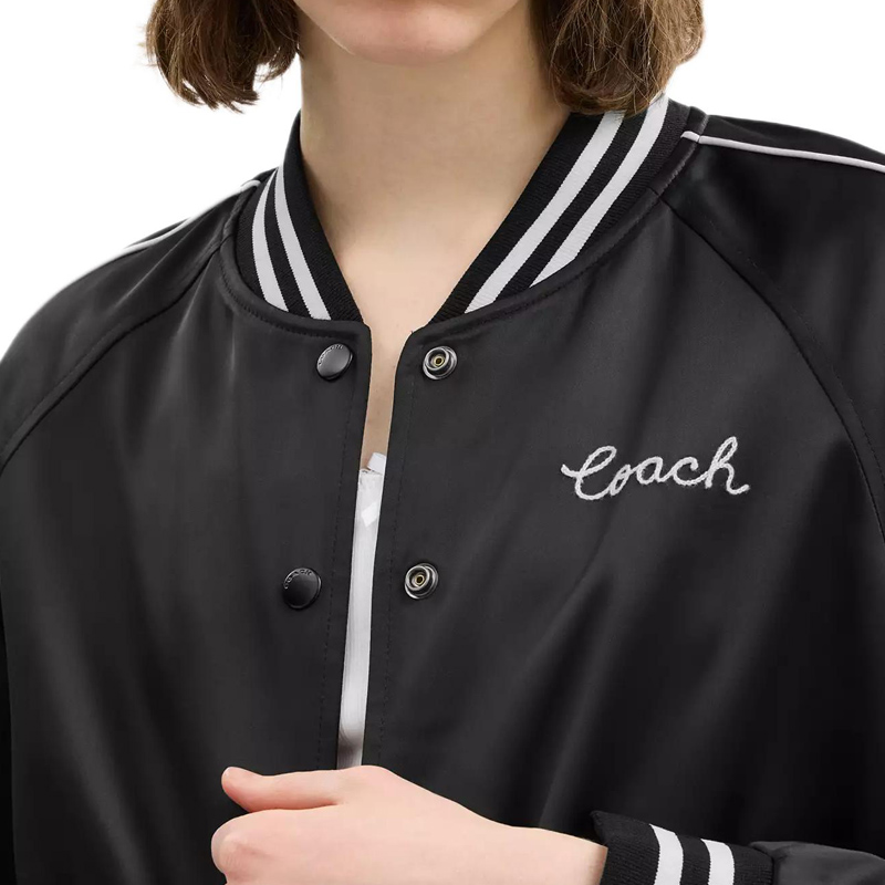 Details for (W) 蔻驰 可翻转签名针织口袋夹克 - 黑色 CAH06-BLK