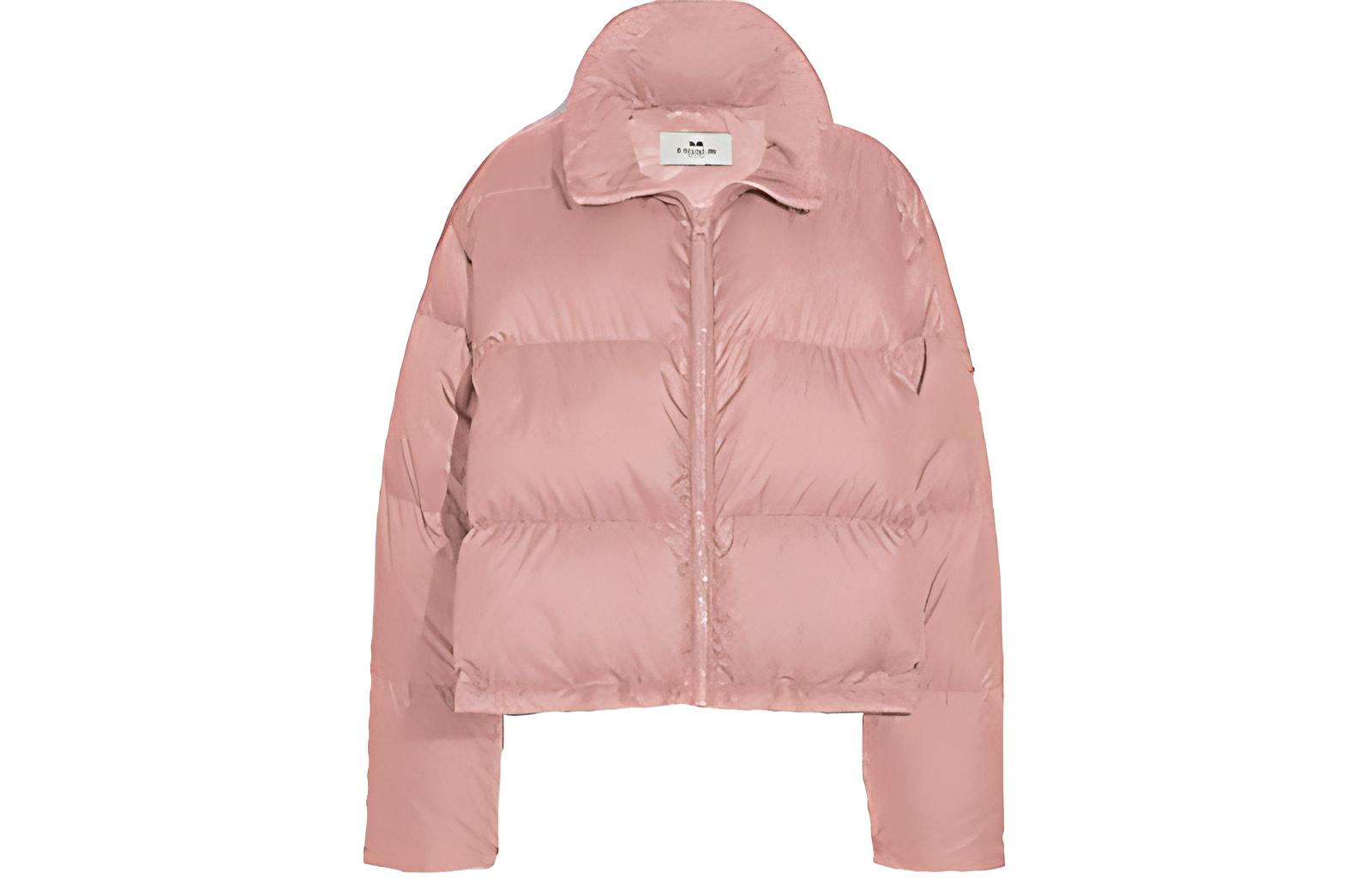 (Women) COACH  Rose Pink Zippered Collar Long Sleeve Down Jacket. F76281-ROS
