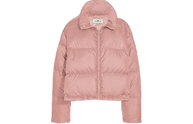 Order (W) コーチ ローズピンク ジップ襟 長袖 ダウンジャケット. F76281-ROS