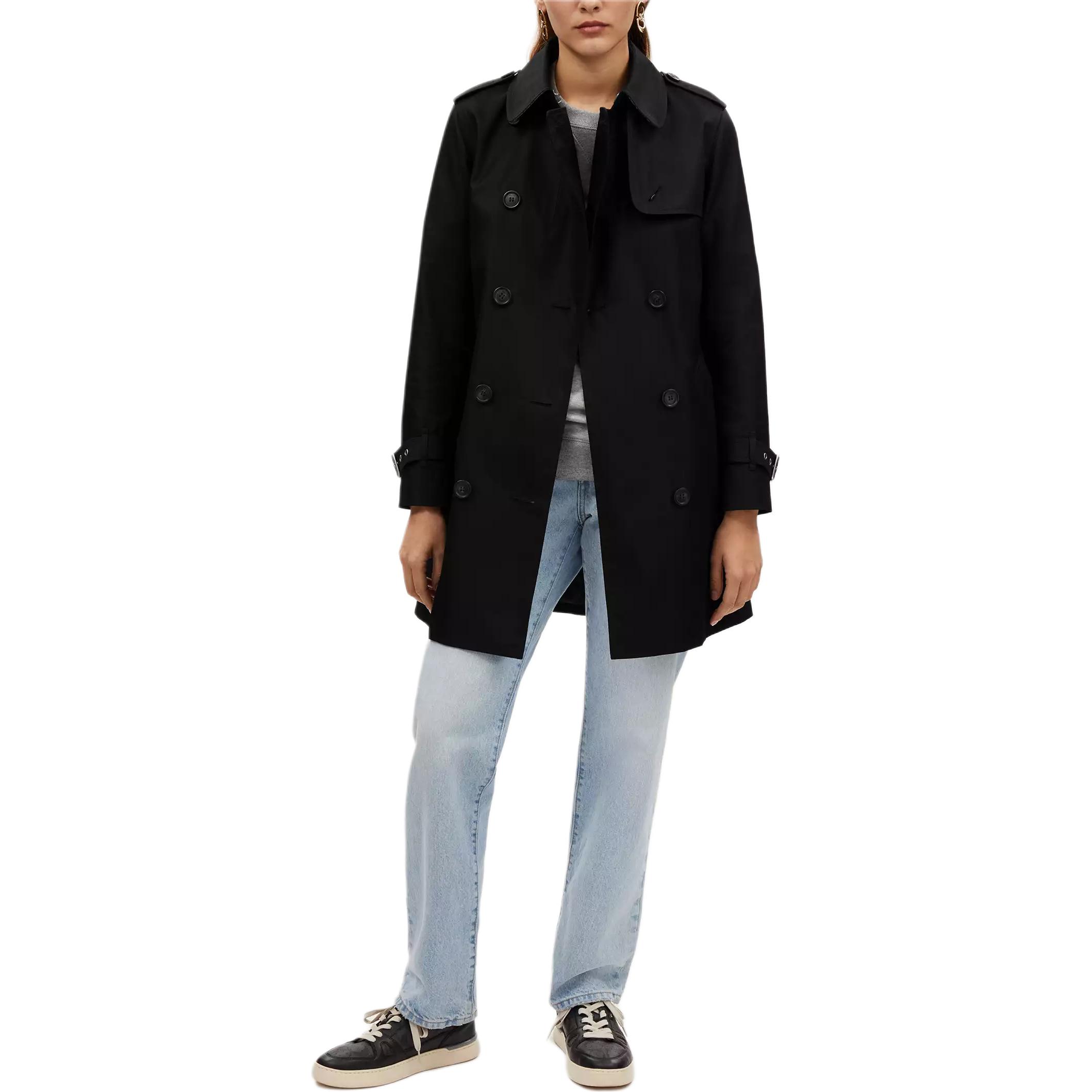 Lookbook (W) COACH 黑色雙排扣長款風衣 CR116-BLK