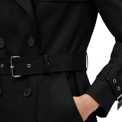 (W) COACH 纯黑色双排扣长款风衣外套 CR116-BLK Purchase (W) COACH 纯黑色双排扣长款风衣外套 CR116-BLK