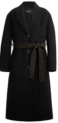 (W) COACH 素色收腰長袖大衣 FW23 CO864-BLK Order (W) COACH 素色收腰長袖大衣 FW23 CO864-BLK