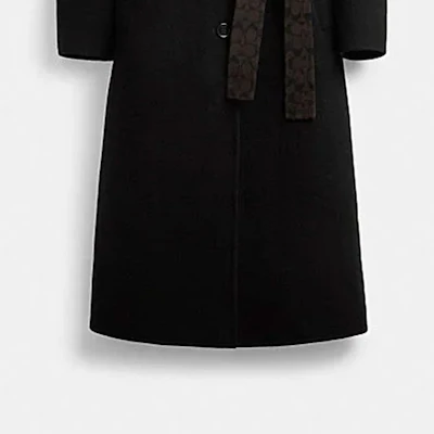 (W) COACH 素色收腰長袖大衣 FW23 CO864-BLK Sizing (W) COACH 素色收腰長袖大衣 FW23 CO864-BLK
