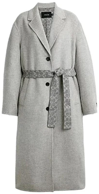 (W) COACH 素色收腰長袖大衣 FW23 CO864-BLK Cheap (W) COACH 素色收腰長袖大衣 FW23 CO864-BLK