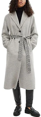 (W) COACH 素色收腰長袖大衣 FW23 CO864-BLK 1