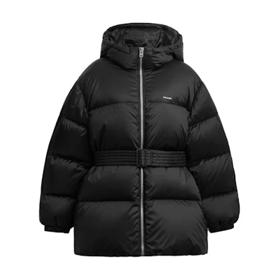 (Women) COACH Solid Color Hooded Down Jacket with Zipper Closure. CCA28