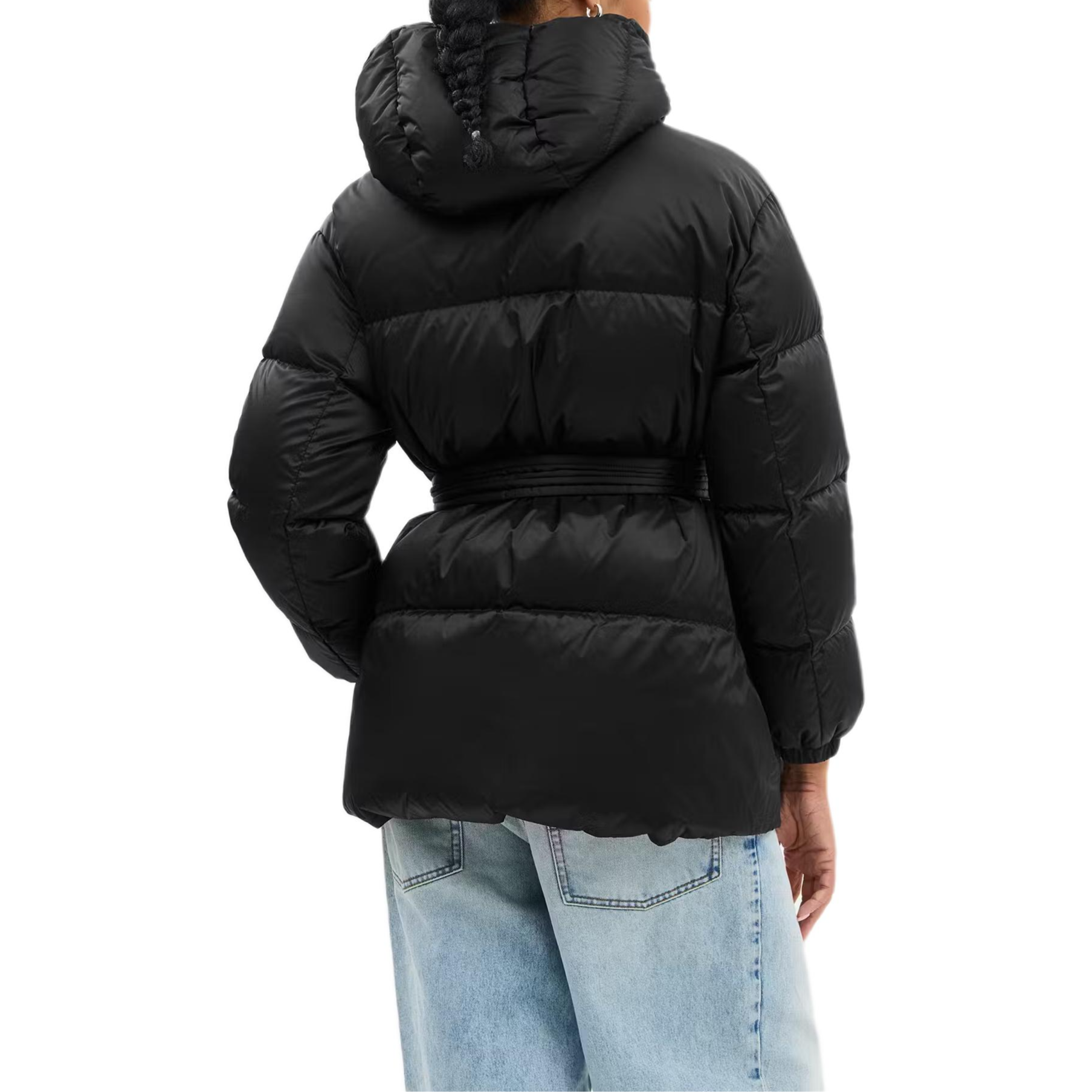 Shop (Women) COACH  Solid Color Hooded Down Jacket with Zipper Closure. CCA28