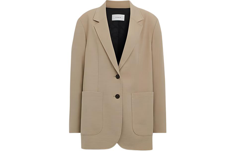 (Women) COACH  Solid Color Single-Breasted Blazer Jacket Green Tea SS24 CQ773-TAA