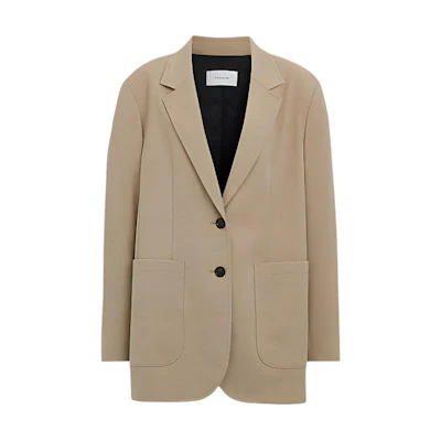 (Women) COACH Solid Color Single-Breasted Blazer Jacket Green Tea SS24 CQ773-TAA