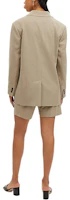 Shop (Women) COACH Solid Color Single-Breasted Blazer Jacket Green Tea SS24 CQ773-TAA