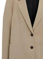 Details for (Women) COACH Solid Color Single-Breasted Blazer Jacket Green Tea SS24 CQ773-TAA