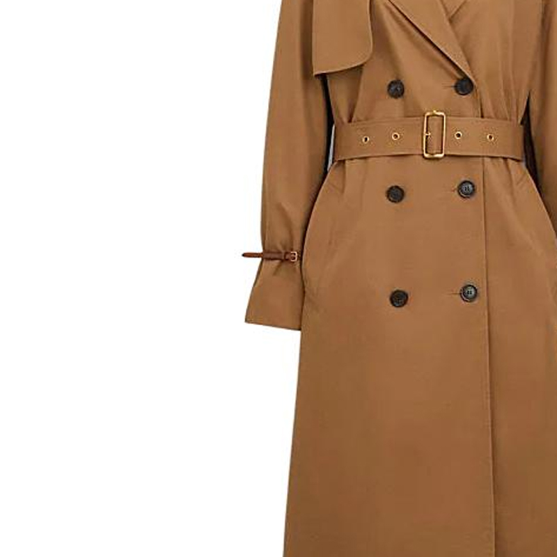 Shop (Women) COACH  SS24 Double-Breasted Long Trench Coat in Dark Khaki. CR502-DKH