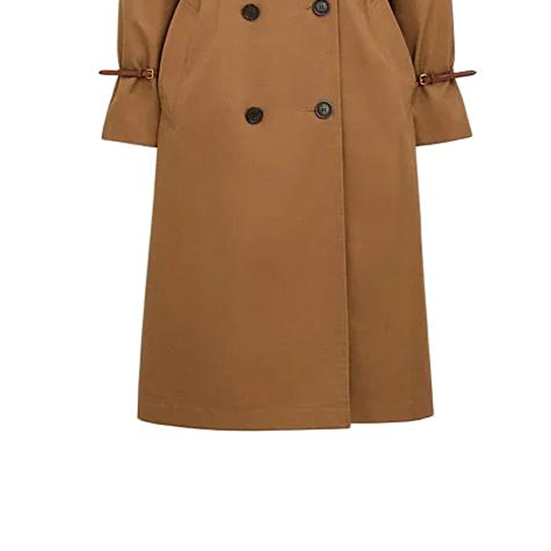 Sizing (Women) COACH  SS24 Double-Breasted Long Trench Coat in Dark Khaki. CR502-DKH