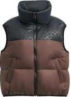 (Women) COACH SS24 Solid Color Zip-Up Stand Collar Vest - Black Brown CU417-BK (Women) COACH SS24 Solid Color Zip-Up Stand Collar Vest - Black Brown CU417-BK