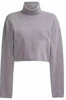 (Women) COACH SS24 Solid High Neck Pullover Sweater in Ash Gray. CQ223-LEB (Women) COACH SS24 Solid High Neck Pullover Sweater in Ash Gray. CQ223-LEB