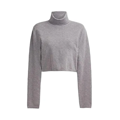 (Women) COACH SS24 Solid High Neck Pullover Sweater in Ash Gray. CQ223-LEB